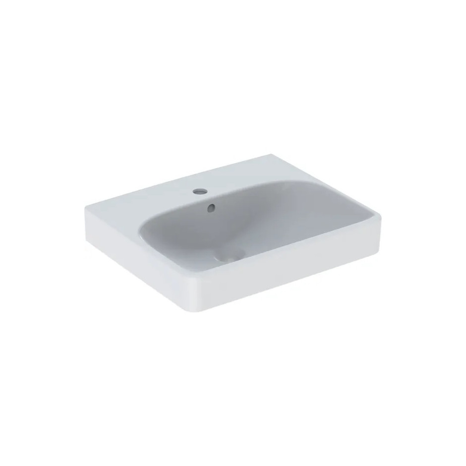Geberit Smyle Square Umywalka kompaktowa, B50cm, H16cm, T41cm, z przelewem, z otworem na baterię