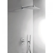 Tres Cuadro-Tres kompletny zestaw prysznicowy podtynkowy deszczownica 300x300 mm chrom - 389221_O1